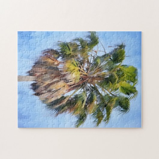 Prachtige Palm Tree Art Tropische Stijl Puzzel Legpuzzel (Horizontaal)