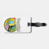 Prachtige Palma, toucan logo Bagagelabel (Achterkant horizontaal)
