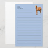 Prachtige palomino Quarter Horse Stallion Briefpapier (Voorkant / Achterkant)