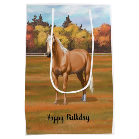 Prachtige palomino Quarter Horse Stallion Medium Cadeauzakje (Achterkant)