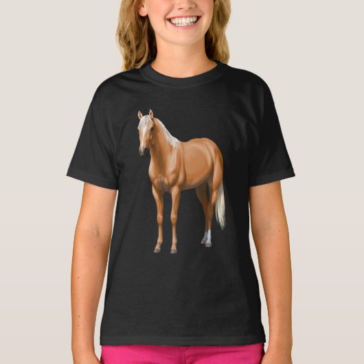 Prachtige palomino Quarter Horse Stallion T-shirt (Voorkant)