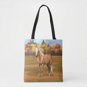 Prachtige palomino Quarter Horse Stallion Tote Bag
