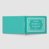 Prachtige  Papel Picado Aqua bruiloft Gastenboek (Volledig)