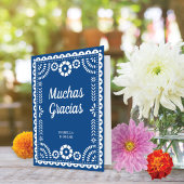 Prachtige  Papel Picado Blue Wedding Bedankkaart