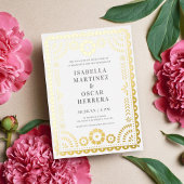 Prachtige Papel Picado Boda Wedding REAL Folie Uitnodiging