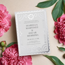 Prachtige Papel Picado Boda Wedding Silver REAL