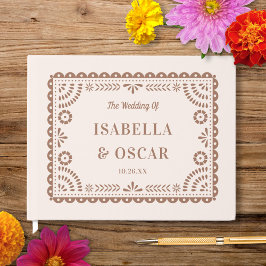 Prachtige  Papel Picado Chic Neutral Wedding Gastenboek