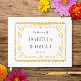 Prachtige  Papel Picado Chic Neutral Wedding Gastenboek