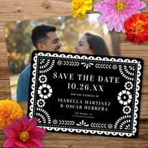 Prachtige  Papel Picado Foto Black Wedding