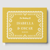 Prachtige  Papel Picado gele bruiloft Gastenboek (Voorkant)