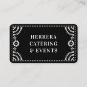 Prachtige  Papel Picado Lijst Zwart Wit Visitekaartje (Voorkant)