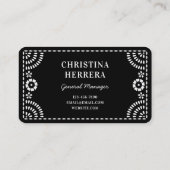Prachtige  Papel Picado Lijst Zwart Wit Visitekaartje (Achterkant)