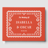 Prachtige  Papel Picado Warm Red Wedding Gastenboek (Voorkant)