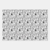 Prachtige papiervellen met zwart-wit en wit gevoel inpakpapier vel (Voorkant 3)