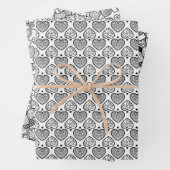 Prachtige papiervellen met zwart-wit en wit gevoel inpakpapier vel (In situ)