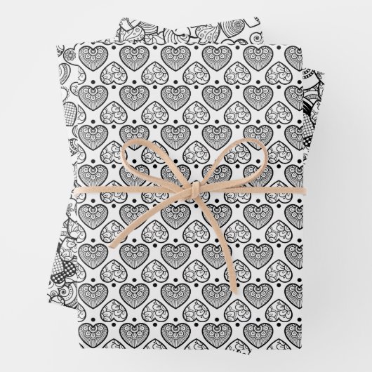 Prachtige papiervellen met zwart-wit en wit gevoel inpakpapier vel (In situ)