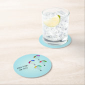 Prachtige parachutes - jouw naam over parasitaire  ronde kartonnen onderzetter (Insitu)