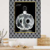 Prachtige  parfumeflesje met Lalique Poster (Keuken)