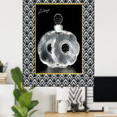 Prachtige  parfumeflesje met Lalique Poster (Thuiskantoor)