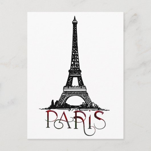 Prachtige Parijs, Eiffel Tower Grunge Briefkaart (Voorkant)