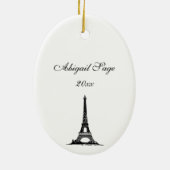 Prachtige Parijs, Eiffeltoren, kerstfeest Keramisch Ornament (Achterkant)