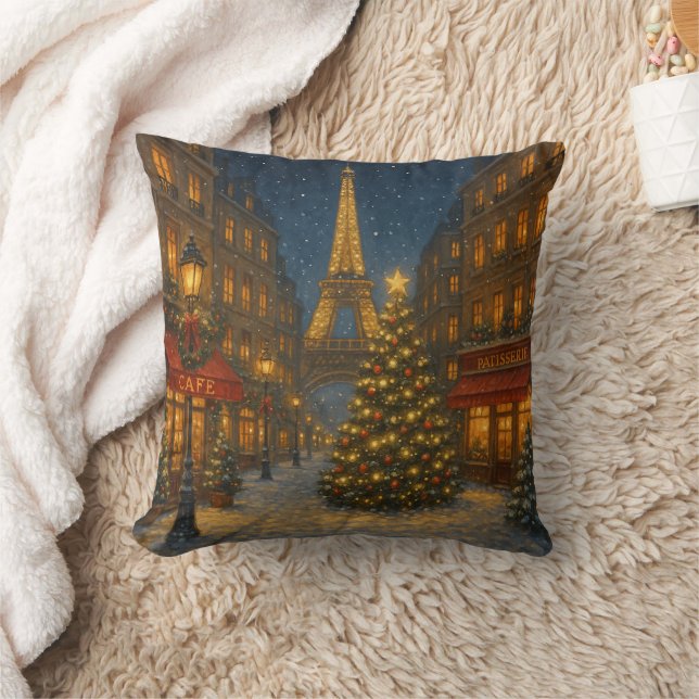 Prachtige Parijse kerststraten Kussen (Deken)