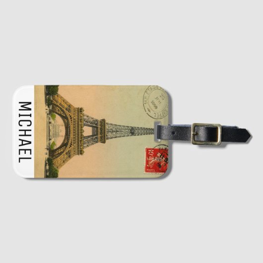 Prachtige  Parijse monogram Bagagelabel (Voorkant (horizontaal))