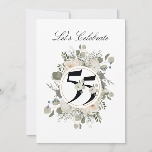 Prachtige pasta Floral 55e JUBILEUM Kaart (Voorkant)