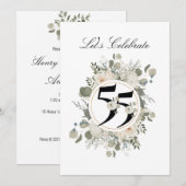 Prachtige pasta Floral 55e JUBILEUM Kaart (Voorkant / Achterkant)