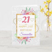 Prachtige pastbloemen en goudflorendag kaart (Gele Bloem)