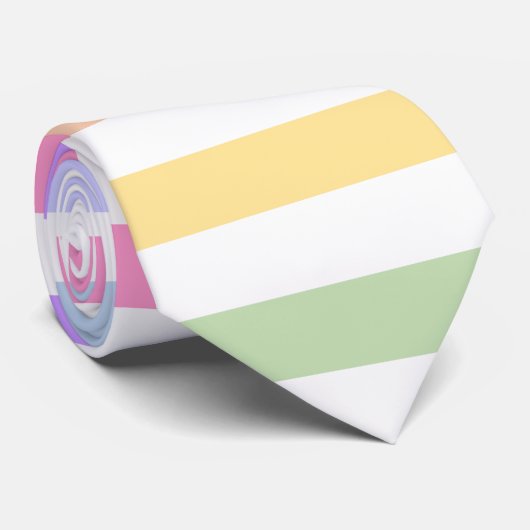 Prachtige pasteelregenboogwitte strepen stropdas (Opgerold)