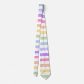 Prachtige pasteelregenboogwitte strepen stropdas (Achterkant)