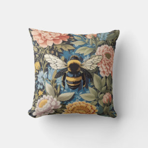 Prachtige pastel bloemen en hommel kussen