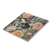 Prachtige pastel bloemen en hommel tegeltje (Zijkant)