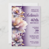 Prachtige Pastel Bloemen Verjaardag Uitnodiging (Voorkant)