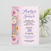 Prachtige Pastel Flowers Engagement Party Kaart (Staand voorkant)