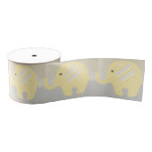 Prachtige Pastel Geel Baby Neutrale Elephant Grosgrain Lint (Spoel)