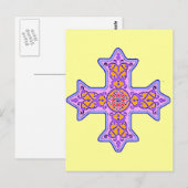 Prachtige pastel koptisch kruis briefkaart (Voorkant / Achterkant)
