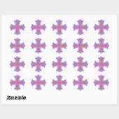 Prachtige pastel koptisch kruis ronde sticker (Vel)