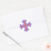 Prachtige pastel koptisch kruis ronde sticker (Envelop)