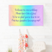 Prachtige pastel regenbooggradiënt bruiloft banner (Insitu)