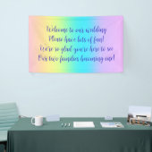 Prachtige pastel regenbooggradiënt bruiloft banner (Beurs)