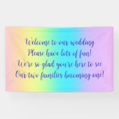 Prachtige pastel regenbooggradiënt bruiloft banner (Horizontaal)