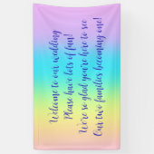 Prachtige pastel regenbooggradiënt bruiloft banner (Verticaal)