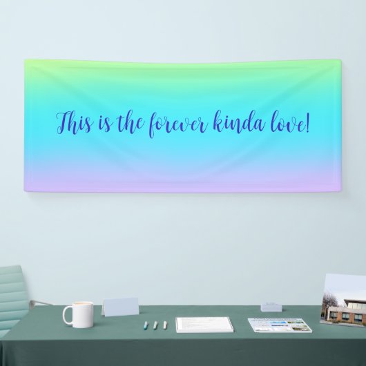 Prachtige pastel regenbooggradiënt bruiloft banner (Beurs)