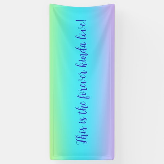 Prachtige pastel regenbooggradiënt bruiloft banner (Verticaal)