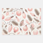 Prachtige Pastel Roze Kerst Design Inpakpapier Vel (Voorkant)