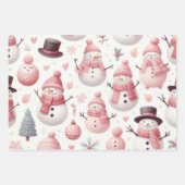 Prachtige Pastel Roze Kerst Design Inpakpapier Vel (Voorkant 2)
