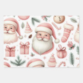 Prachtige Pastel Roze Kerst Design Inpakpapier Vel (Voorkant)