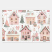 Prachtige Pastel Roze Kerst Design Inpakpapier Vel (Voorkant)